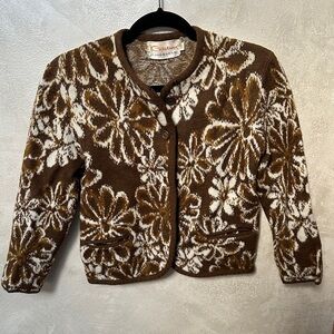 Vintage Catalina Jacquard Knit Cardigan sz 36